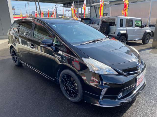 トヨタ プリウスΑ １．８ Ｇ チューン ブラック H26年 (東北) 99