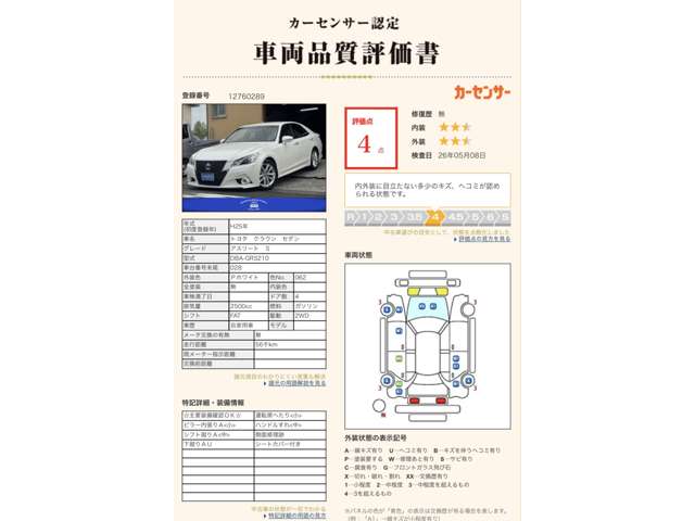 トヨタ クラウンアスリート ２．５ Ｓ H25年 (近畿) 99