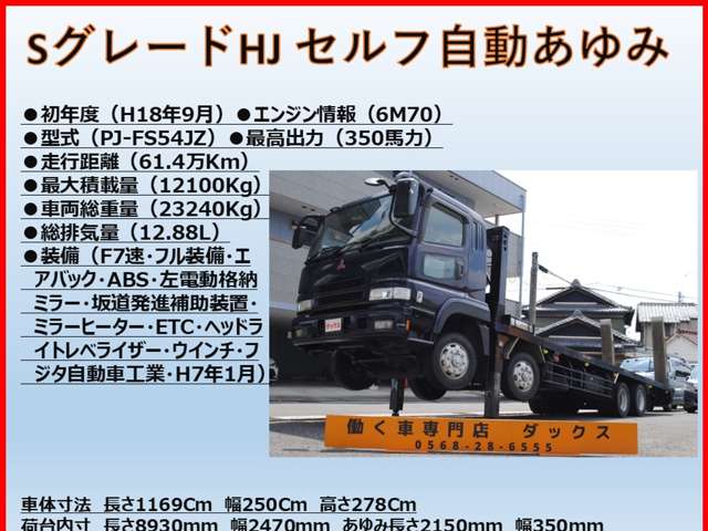 三菱フソウ スーパーグレート ４軸低床セルフローダー自動アユミ H18年 (東海) 99