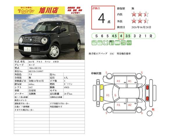 スズキ アルトラパン ６６０ モード ４ＷＤ R3年 (北海道) 99