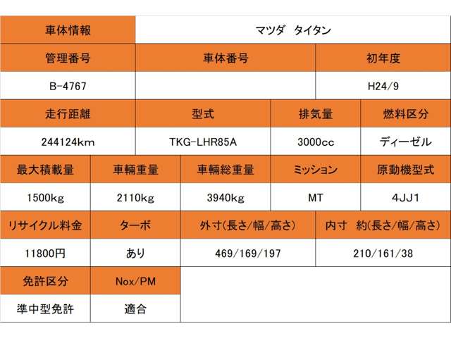 マツダ タイタン ３．０ＤＴダブルキャブワイドロー H24年 (近畿) 99