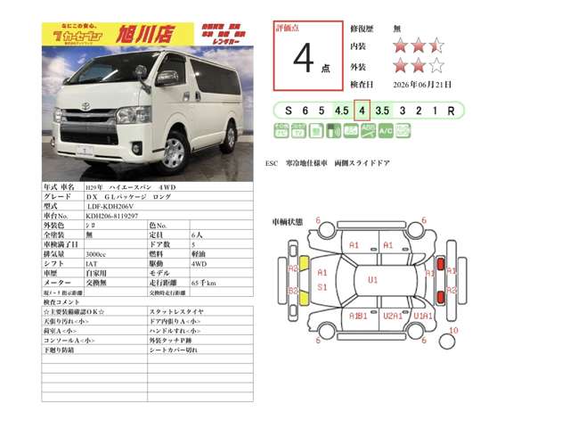 トヨタ ハイエースバン ３．０ ＤＸ ロング ＧＬパッケージ ディーゼルターボ ４ＷＤ H29年 (北海道) 99