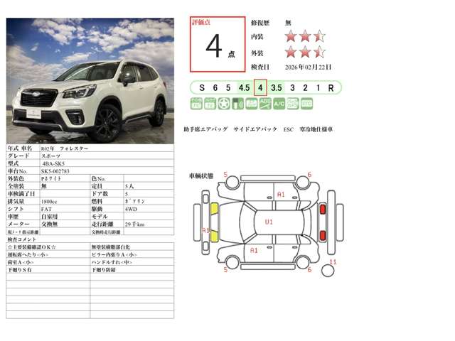 スバル フォレスター １．８ スポーツ ４ＷＤ R2年 (北海道) 99