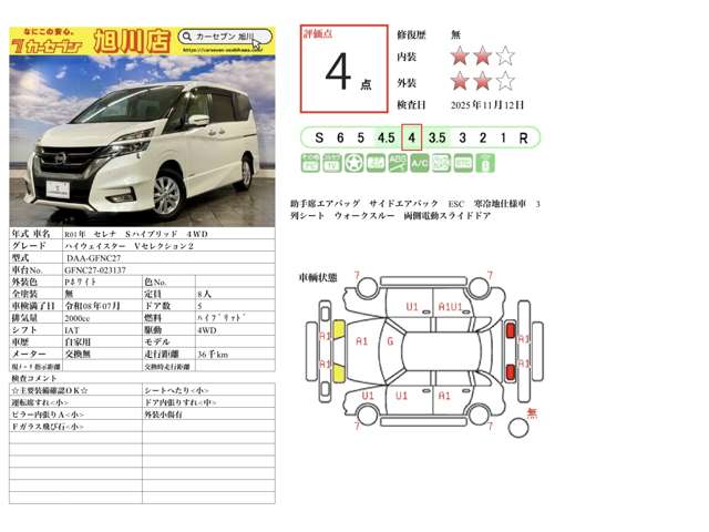 日産 セレナ ２．０ ハイウェイスター ＶセレクションＩＩ ４ＷＤ R1年 (北海道) 99