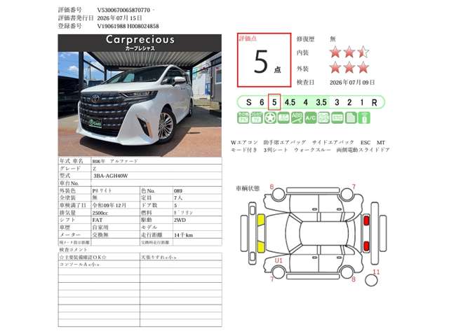 トヨタ アルファード ２．５ Ｚ R6年 (甲信越・北陸) 99