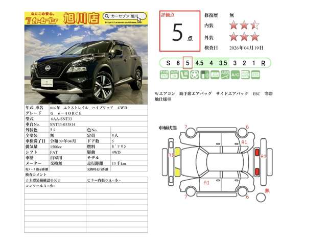 日産 エクストレイル １．５ Ｇ Ｅ－４ＯＲＣＥ ４ＷＤ R6年 (北海道) 99