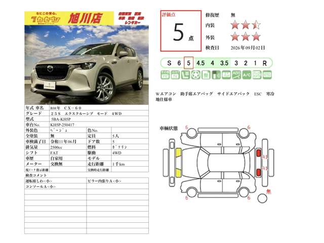 マツダ ＣＸ−６０ ２．５ ２５Ｓ エクスクルーシブ モード ４ＷＤ R8年 (北海道) 99