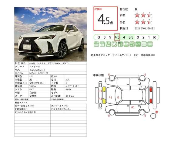 レクサス ＵＸ２５０ｈ ２５０Ｈ Ｆスポーツ ４ＷＤ R4年 (北海道) 99