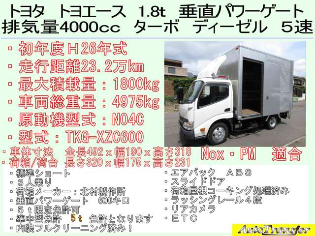 トヨタ トヨエース ４．０ フルジャストロー ディーゼル H26年 (東海) 99