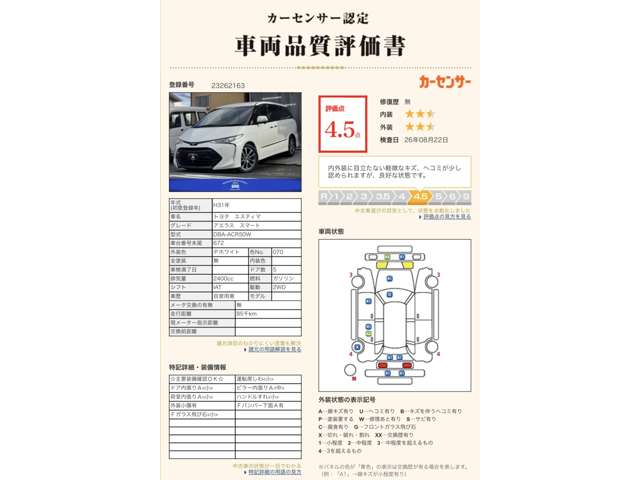 トヨタ エスティマ ２．４ アエラス スマート R1年 (近畿) 99