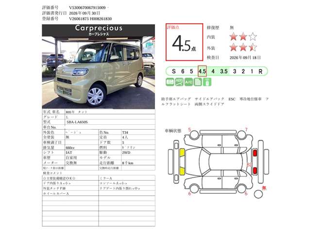 ダイハツ タント ６６０ Ｌ R5年 (甲信越・北陸) 99