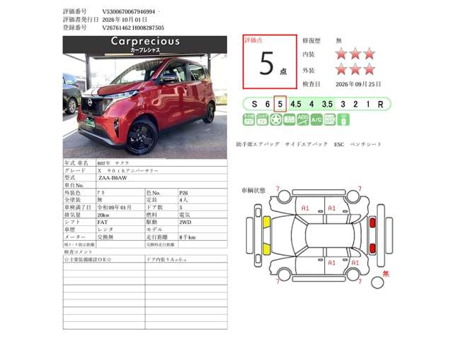 日産 サクラ Ｘ ９０周年記念車 R7年 (甲信越・北陸) 99
