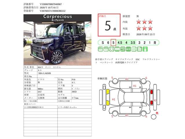 ダイハツ タント ６６０ カスタム ＲＳ R5年 (甲信越・北陸) 99