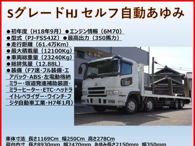 三菱フソウ スーパーグレート ４軸低床セルフローダー自動アユミ H18年 (東海) 99