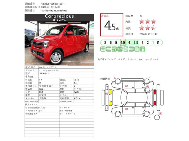 ホンダ Ｎ−ＷＧＮ ６６０ Ｌ ホンダ センシング R4年 (甲信越・北陸) 99